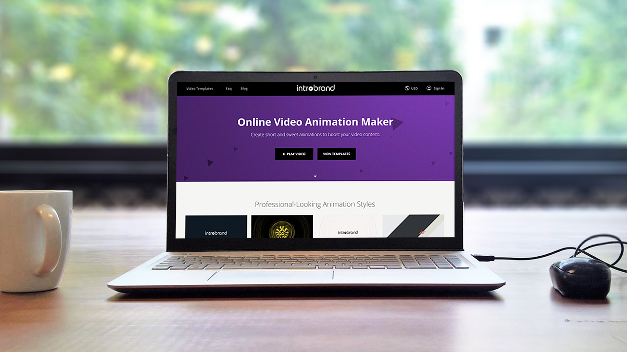 Introbrand Video Animation Maker in Laptop Start Page