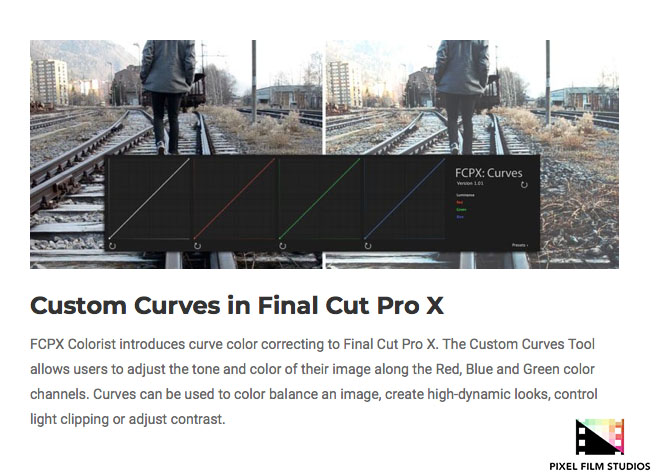 Pixel Film Studios - FCPX Colorist - FCPX Plugins