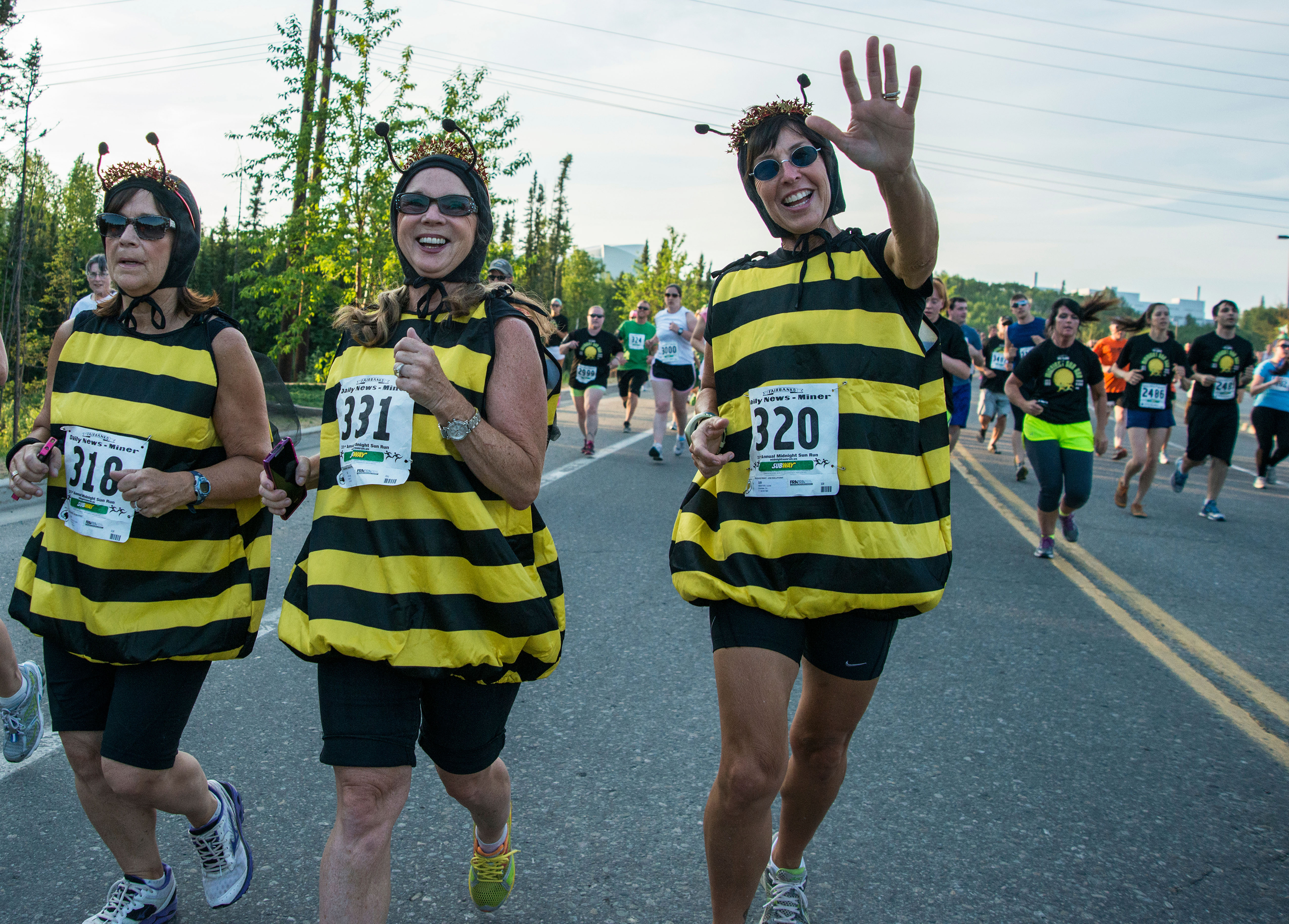 The Midnight Sun Run in Fairbanks, Alaska—an annual 10K run under the late night summer solstice sun. Photo by Sherman Hogue/Explore Fairbanks