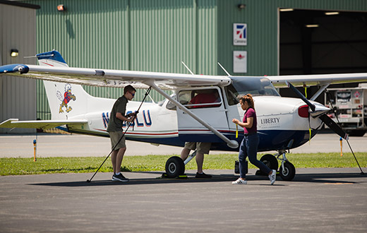 Liberty University School of Aeronautics is training more AFJROTC Flight Academy cadets (54) than any other institution. (Photo by Leah Seavers/Liberty University)