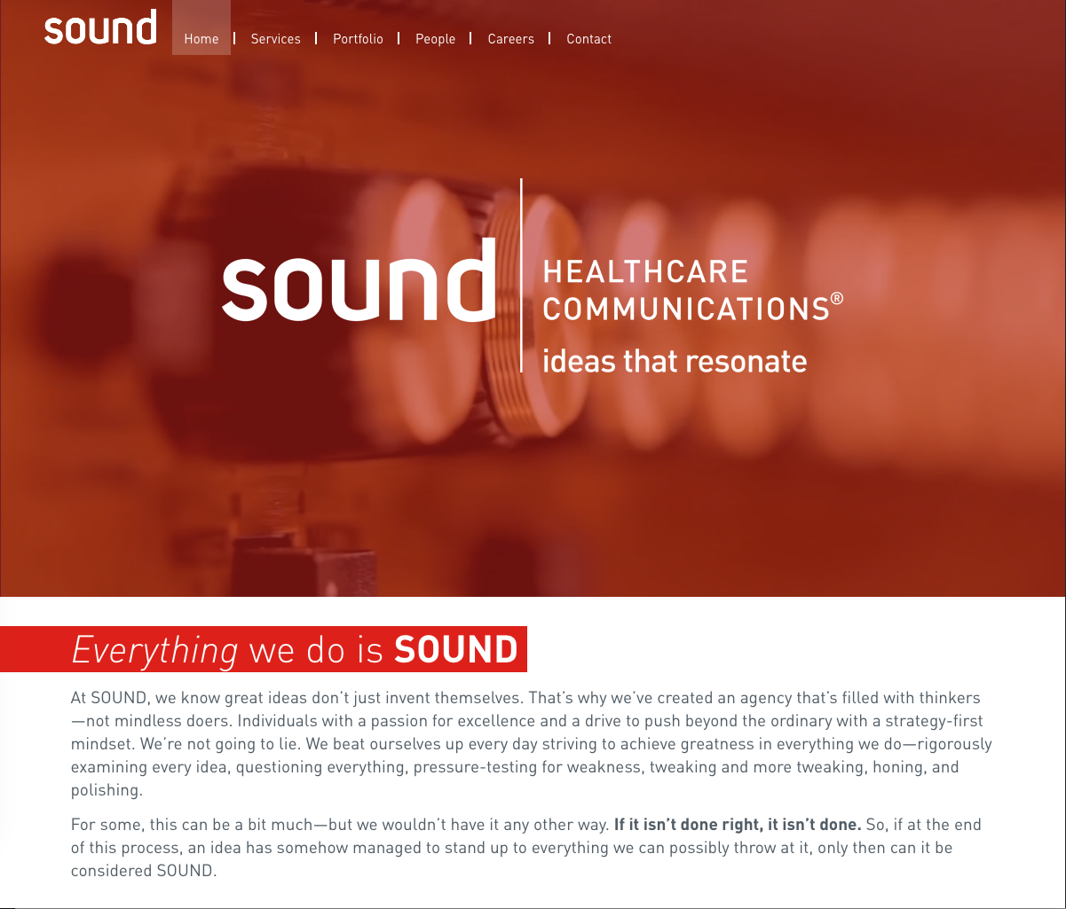 The new Sound homepage.