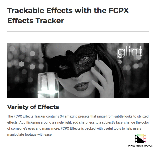 Pixel Film Studios - FCPX Effects Tracker - FCPX Plugins