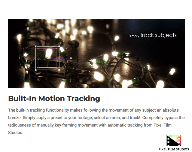 Pixel Film Studios - FCPX Effects Tracker - FCPX Plugins