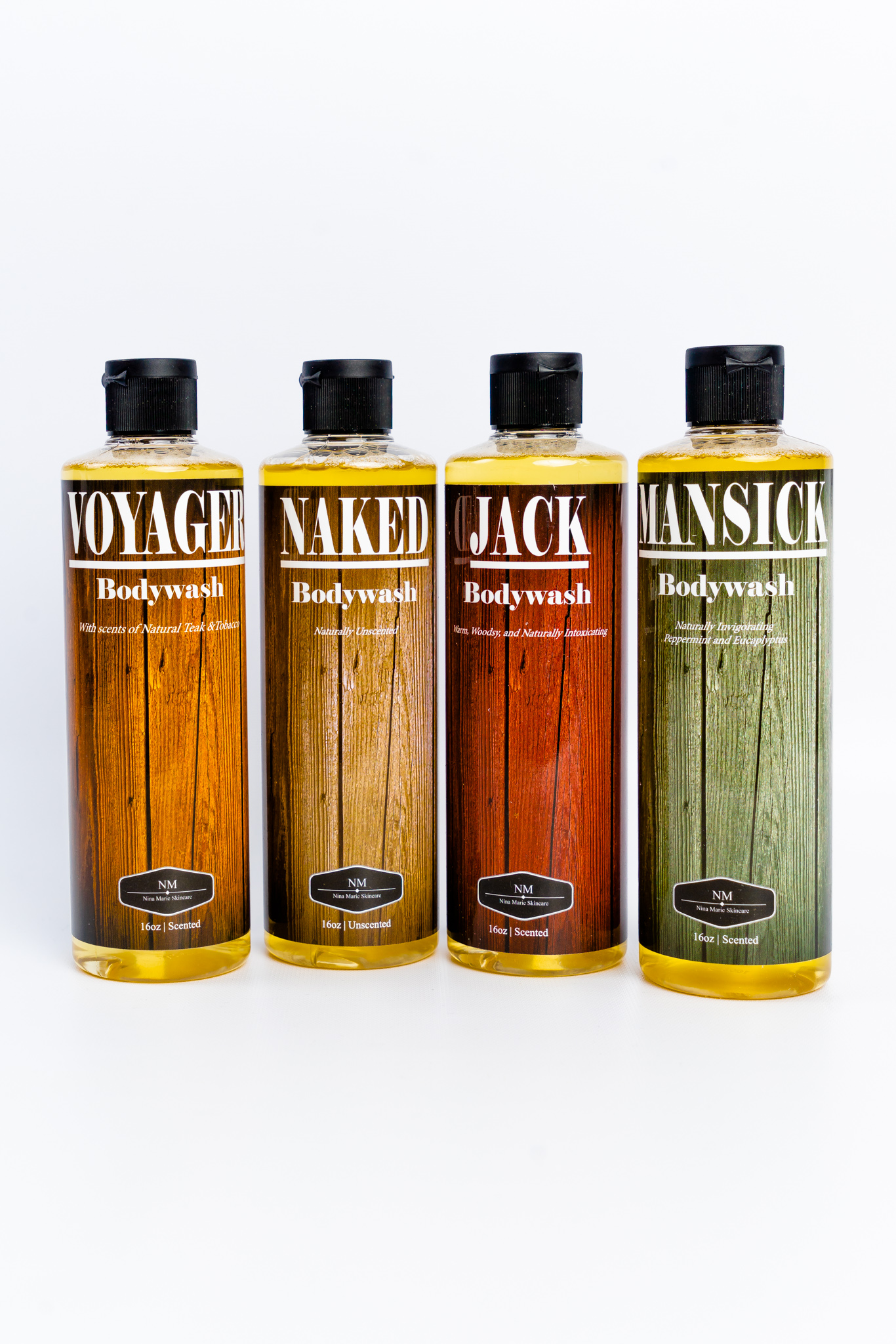 Nina Marie Skincare - Jack, Mansick, Voyager, and Naked Body Wash