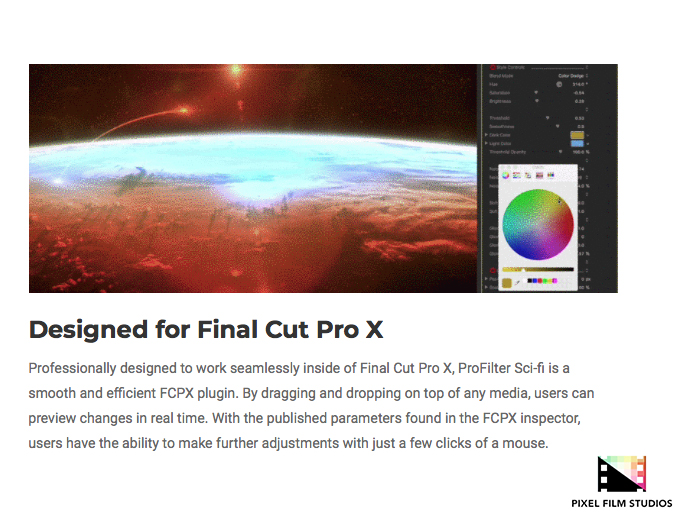 Pixel Film Studios - ProFilter Sci-fi - FCPX Plugins