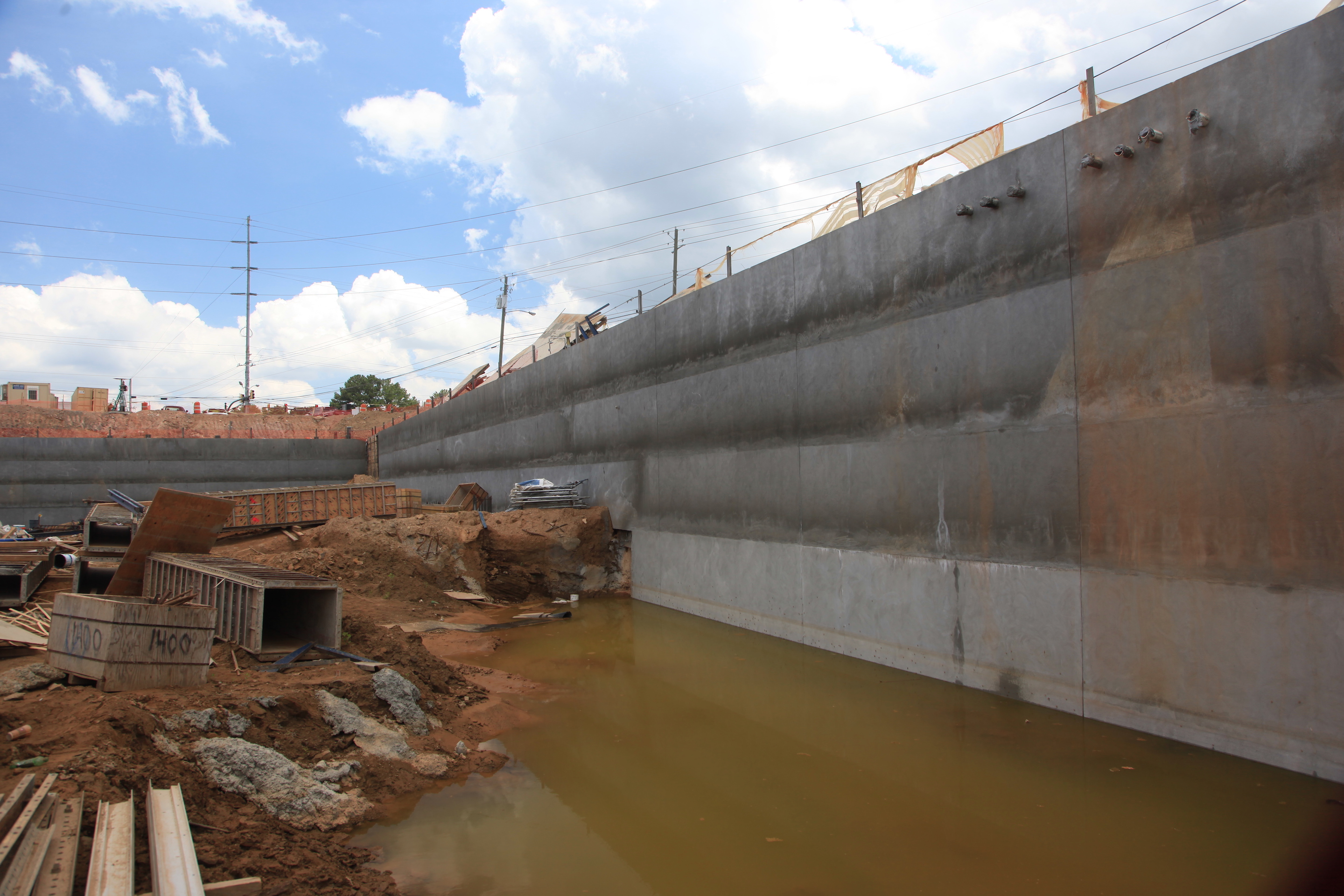 Below-grade challenge: Confronted by groundwater on-site, the PENETRON ADMIX-treated shotcrete reduced permeability and significantly increased concrete durability and service life.