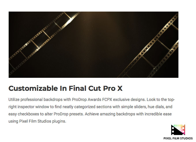 Pixel Film Studios - ProDrop Awards - FCPX Plugins