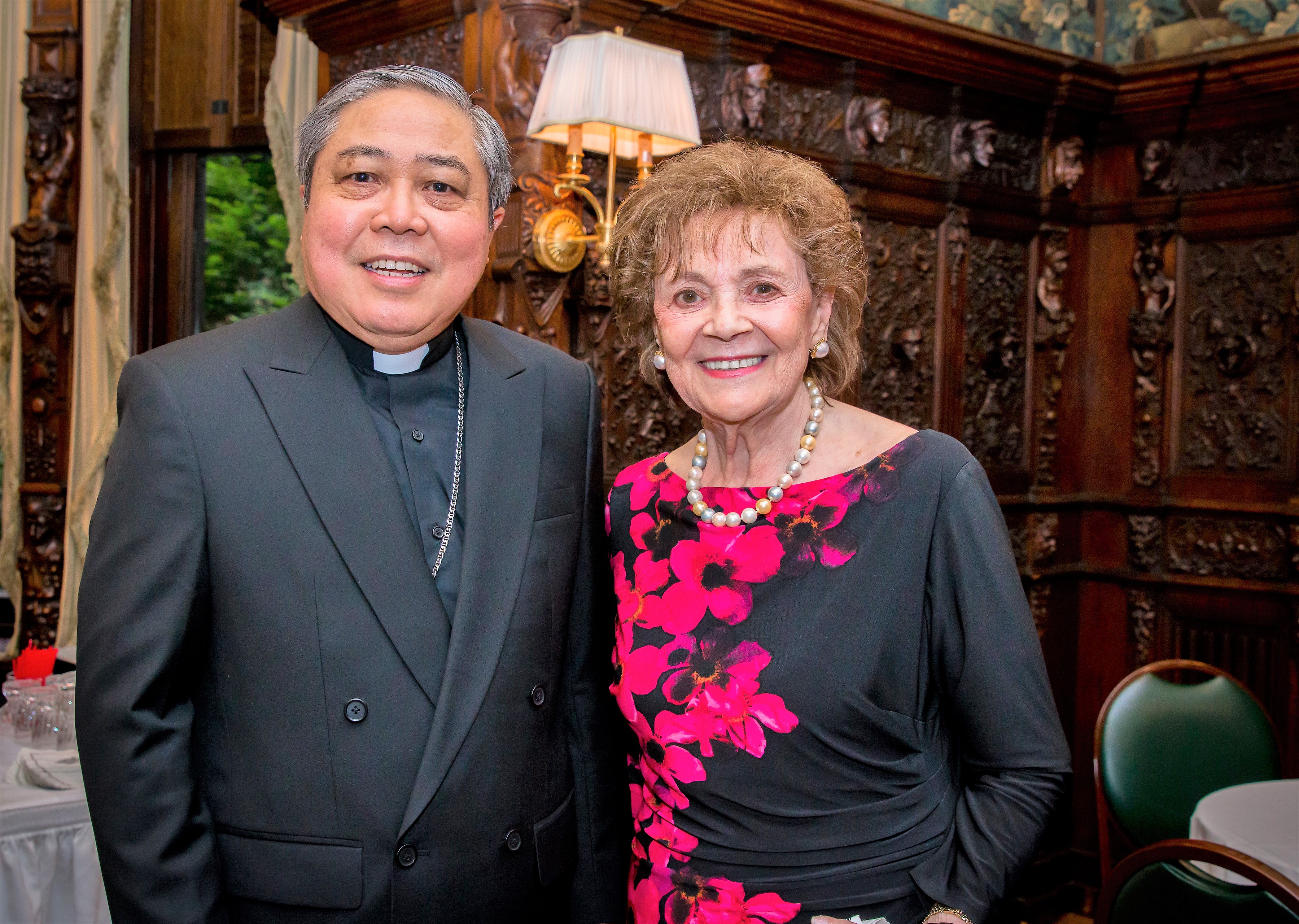 His Excellency Archbishop Bernardito Auza, Permanent Observer of the Holy See to the United Nations with Chivalry Award Recipient Matilda Cuomo