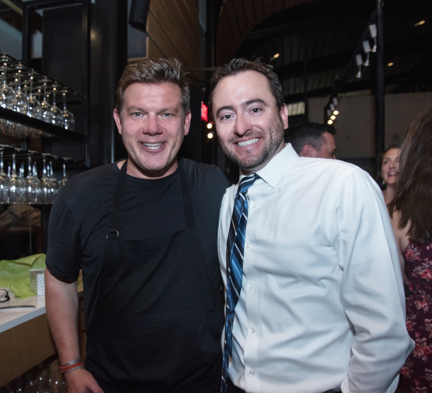 Chef Tyler Florence and Cooper's Hawk Founder & CEO Tim McEnery celebrate the launch of their collaboration wine at a Wine Club member dinner in Naples Florida.