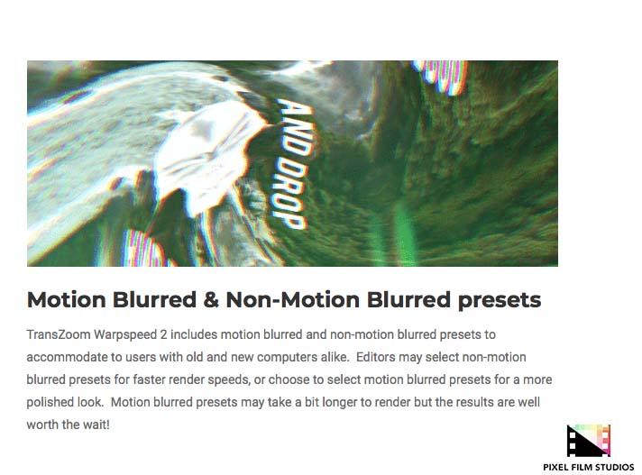 Pixel Film Studios - TransZoom WarpSpeed 2 - FCPX Plugins