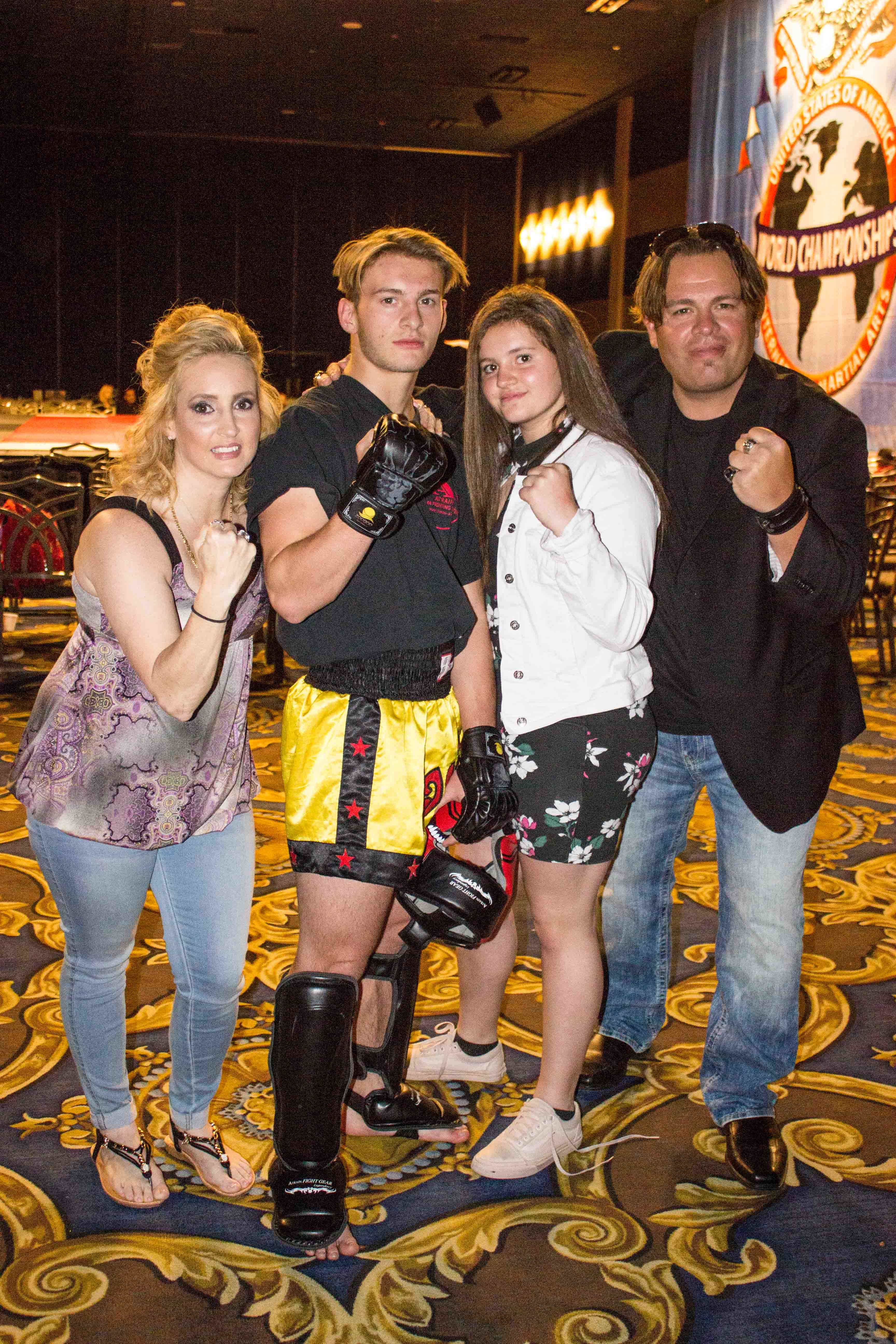 Strong Supportive Family!  Nick with his family - Mother Michelle Appello,  sister Ariel Appello amateur MMA Fighter and Father/Coach Anthony Appello