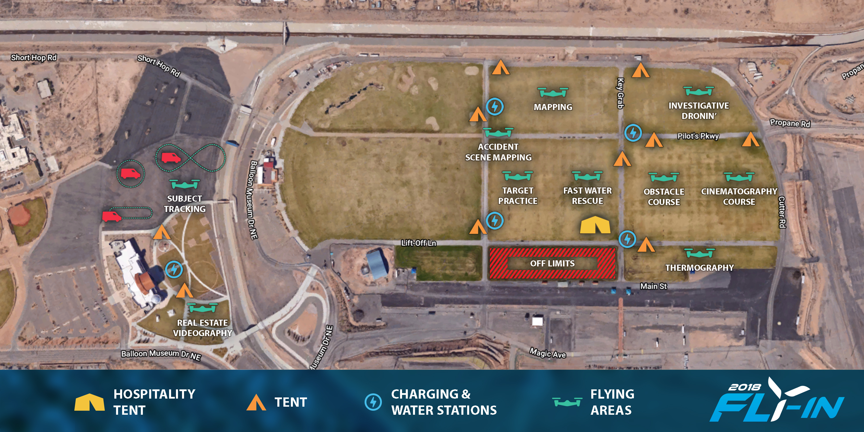Balloon Fiesta Park Map of Drone Missions for Albuquerque Pilots