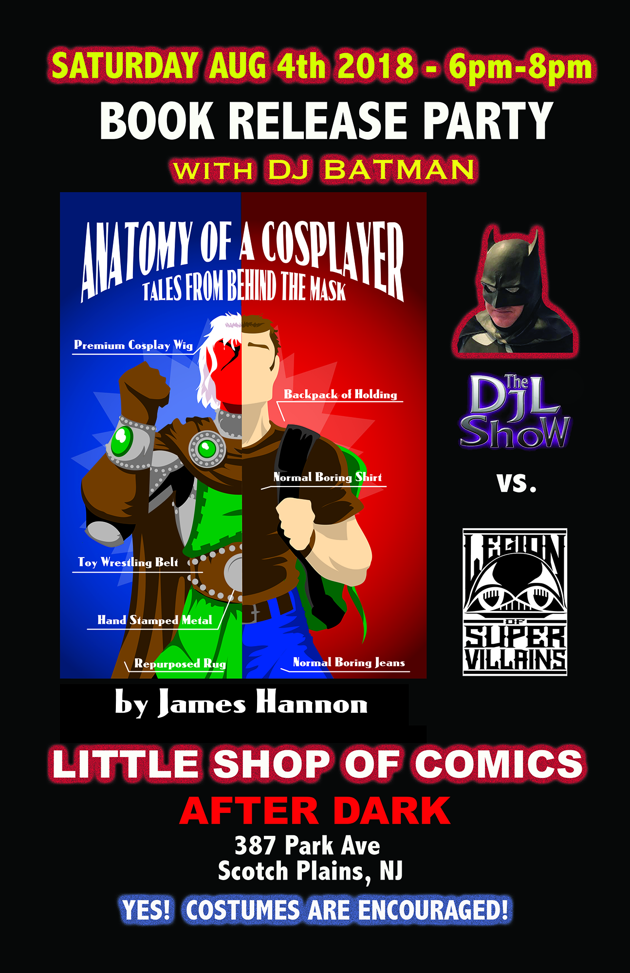 Poster: Anatomy of a Cosplayer Book Release and Costumed Charity event Aug 4th, 2018