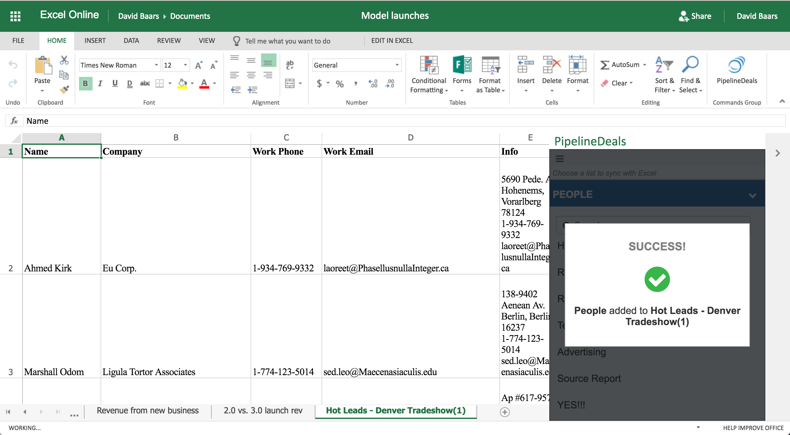 PipelineDeals Introduces the only Microsoft Excel Add-in available in the SMB CRM market.