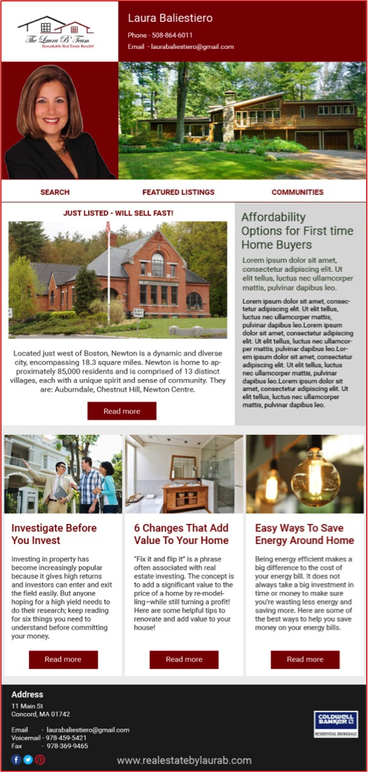 ZipperAgent lets realtors create and share attractive newsletters