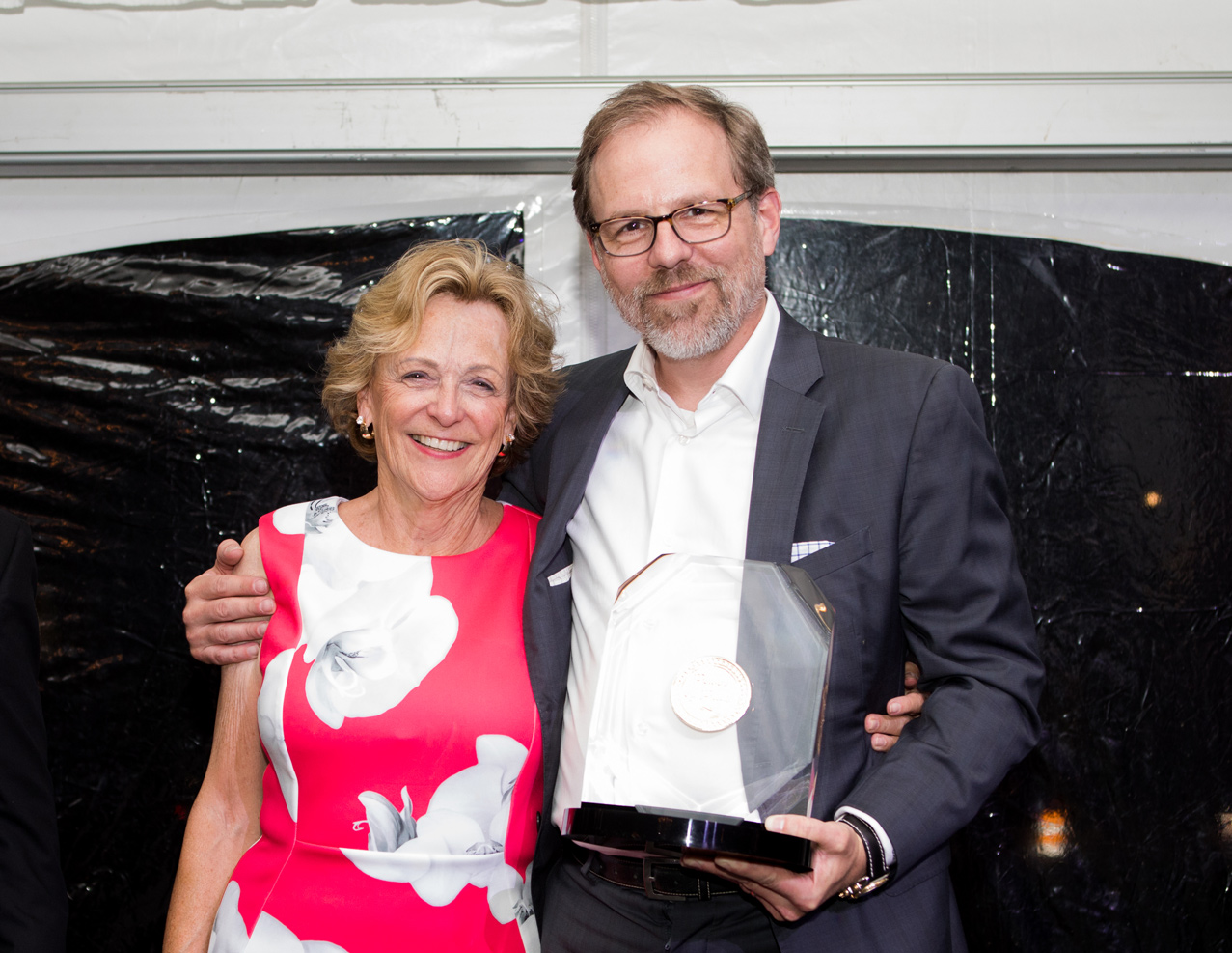 Charlotte Cooper, Neographic's Person of the Year, with Scott Vaughn