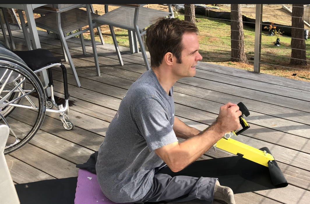 Travis Gaertner Training with Excy Portable Upper Body Ergometer