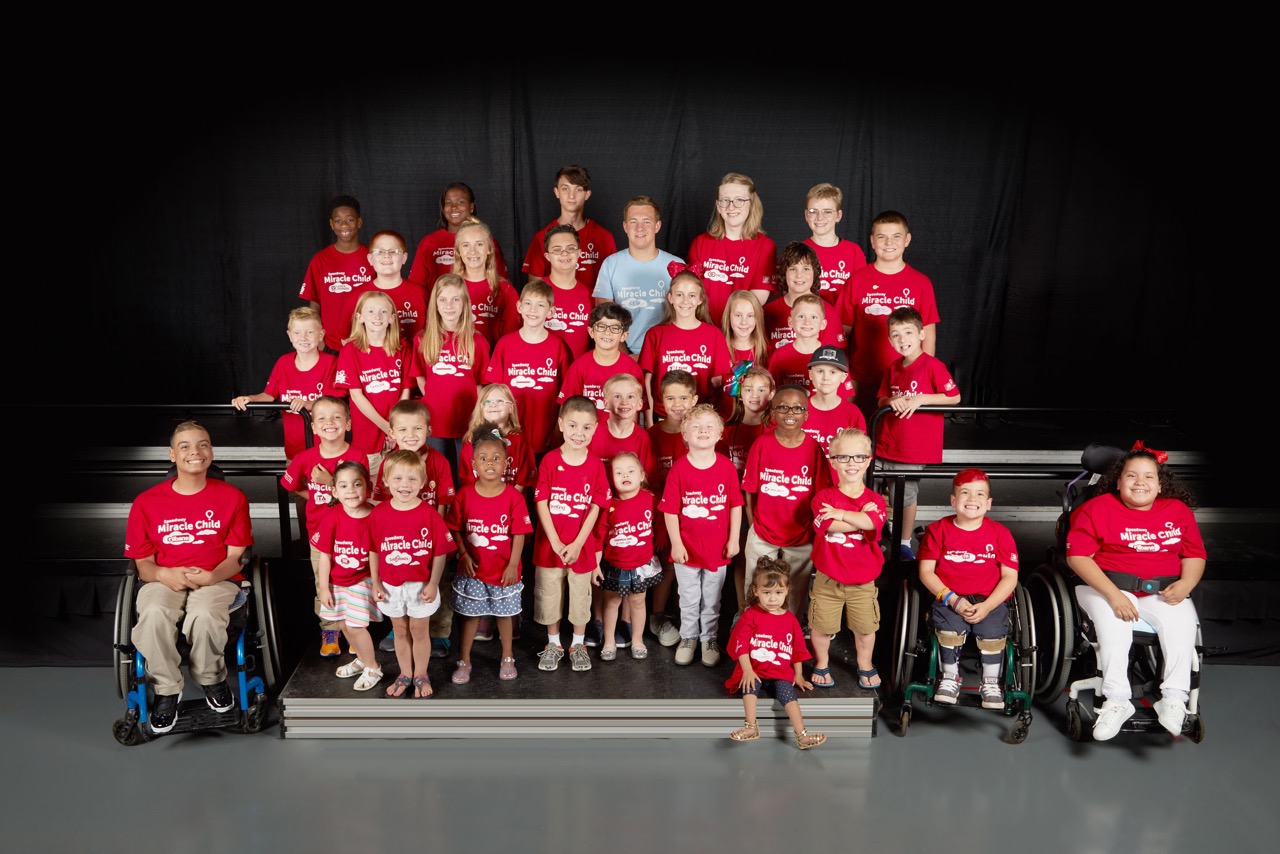 These Speedway Miracle Children represent all of the pediatric patients helped by funds raised for Children's Miracle Network Hospitals.