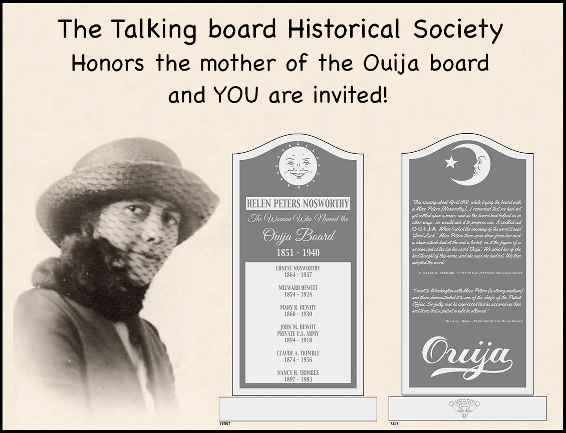 Come Join Us Honor Helen Peters Nosworthy, the Mother of the Ouija Board!