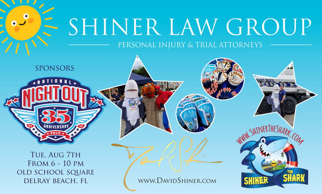 Palm Beach County Accident & Injury Law Firm Shiner Law Group Sponsors Delray Beach National Night Out