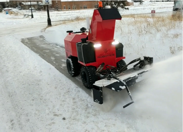SnowBot Pro, the first commercial class self-driving, snow clearing robot