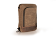 The Tech Folio — tan waxed canvas with full-grain chocolate leather