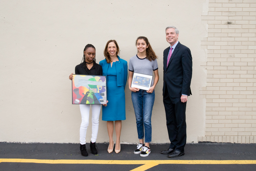 New York State Assemblywoman of the 88th District Amy R. Paulin and White Plains Mayor Thomas Roach Congratulate "Colors of Music" Student Mural Contest Winners Mya Madison Davis and Ciara Sergi