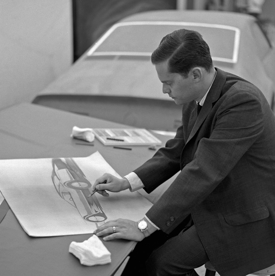 Young GM designer David North at work on the Toronado