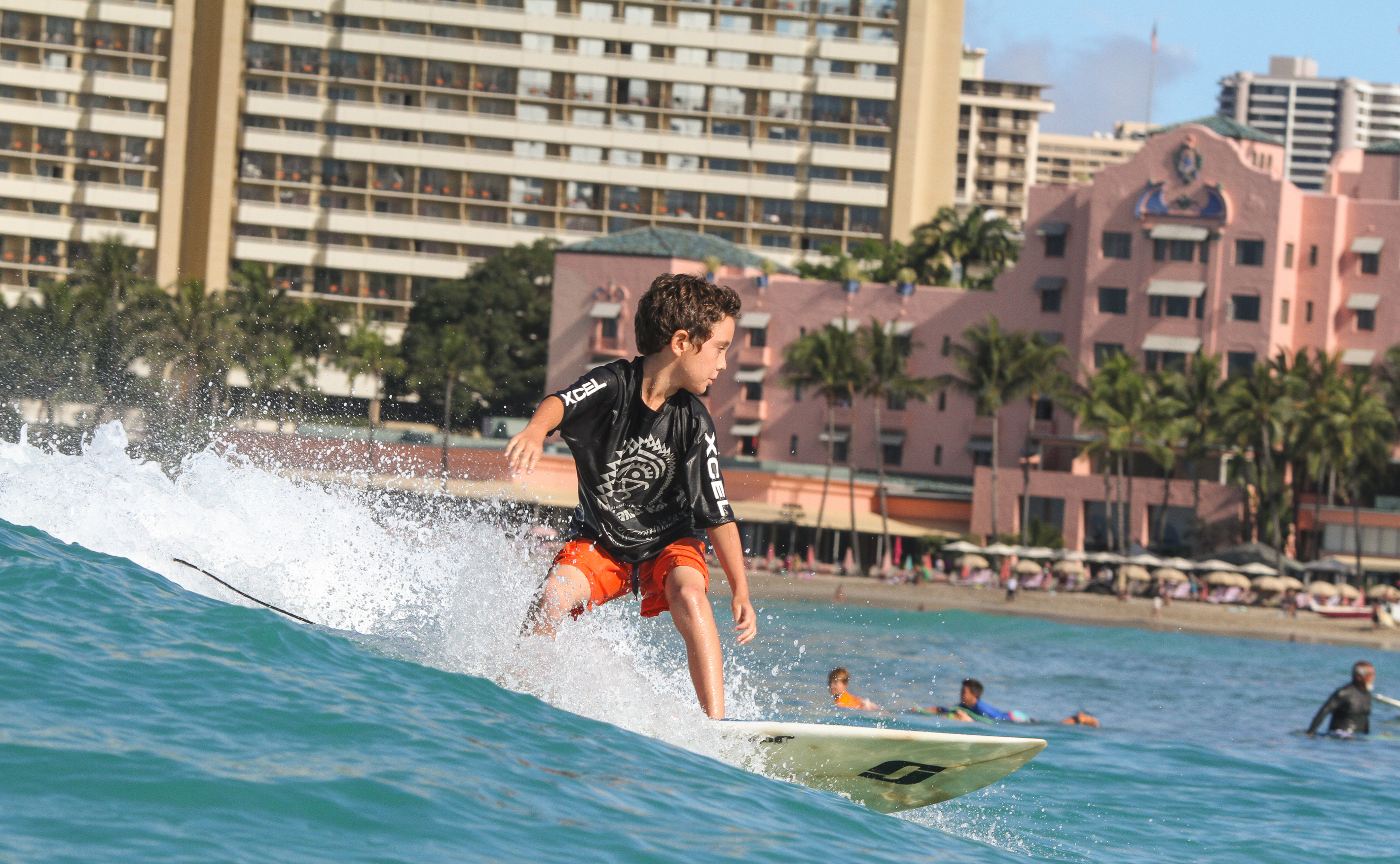 Keiki (child) athletes can show off sweet moves along Waikiki Beach during Duke's OceanFest Matson Menehune Surf Fest. This special pro-style surf competition encourages surfing among Hawaii's youth.