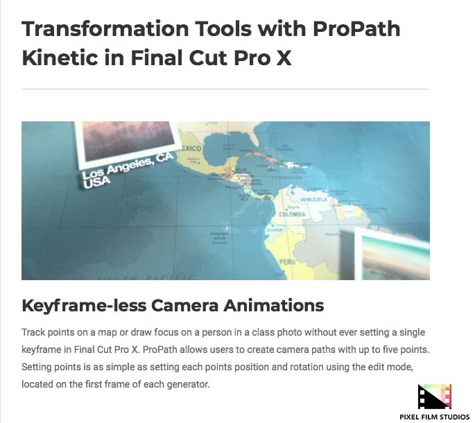 Pixel Film Studios - ProPath Kinetic - FCPX Plugins