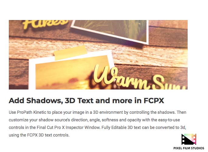 Pixel Film Studios - ProPath Kinetic - FCPX Plugins