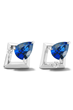 Arris Sapphire Studs by Valani Atelier. Sapphires, Diamonds, and 18K White Gold.