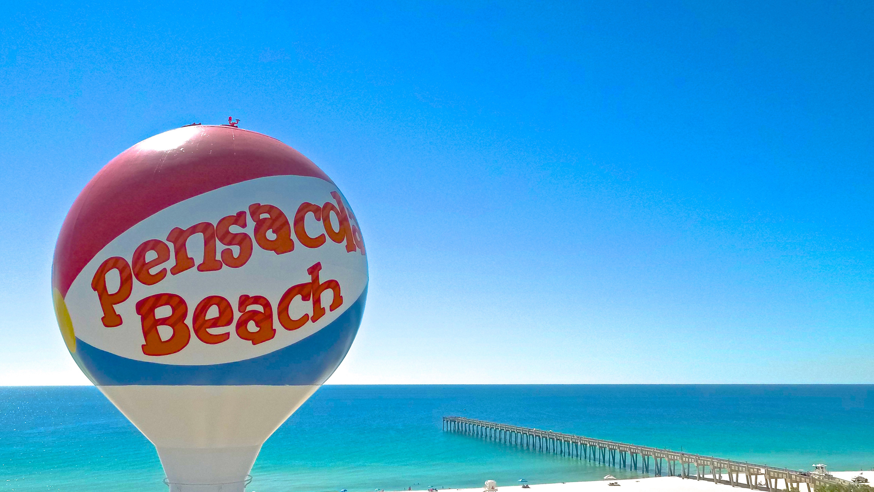 Pensacola Beach Gulf Pier and Casino Beach Ball