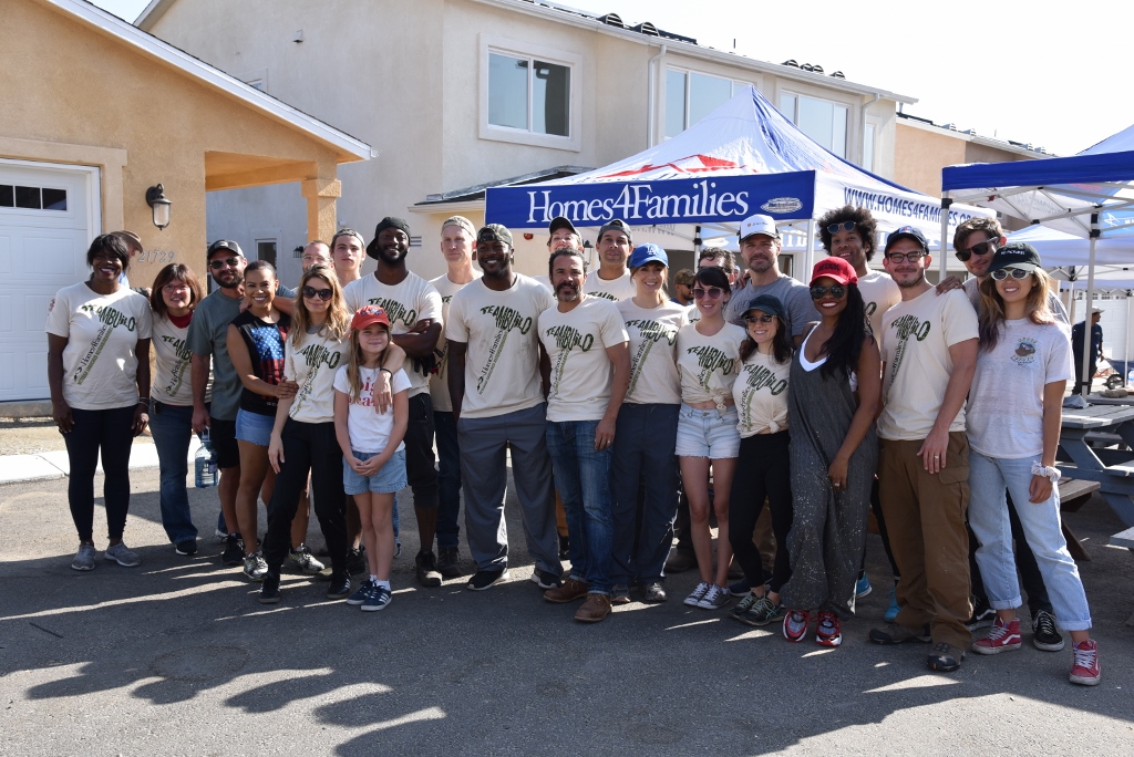 Over 20 celebrities gathered for a day of building at Homes 4 Families' Celebs4Vets Build.