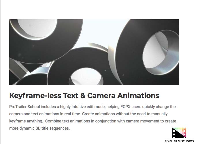 Pixel Film Studios - ProTrailer School - FCPX Plugins