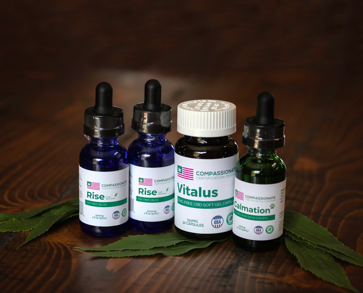 Compassionate Certification Centers' THC-free, CBD product line is available for purchase by medical cannabis patients and non-cardholders at all office locations.