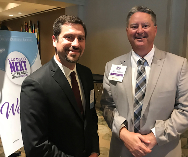 San Diego Business Journal Editor-in-Chief Nels Jensen and Brian Dersch. The publication received more than 300 nominations for the awards program.