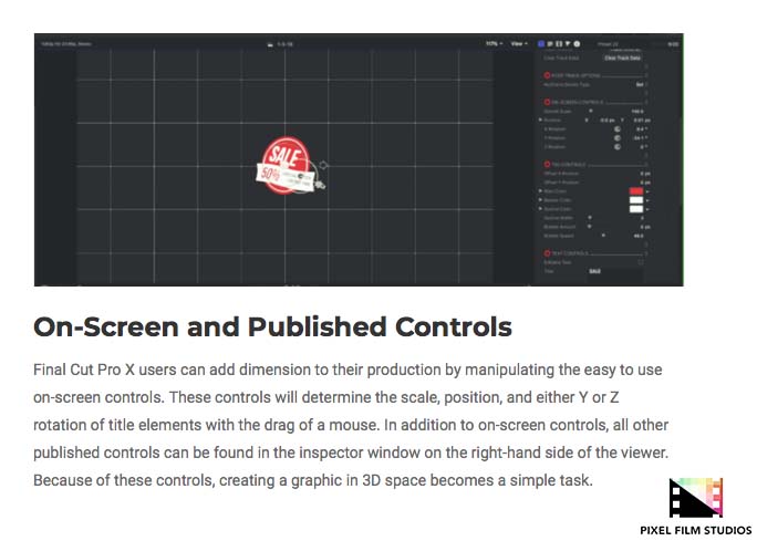 Pixel Film Studios - ProTag Sales - FCPX Plugins