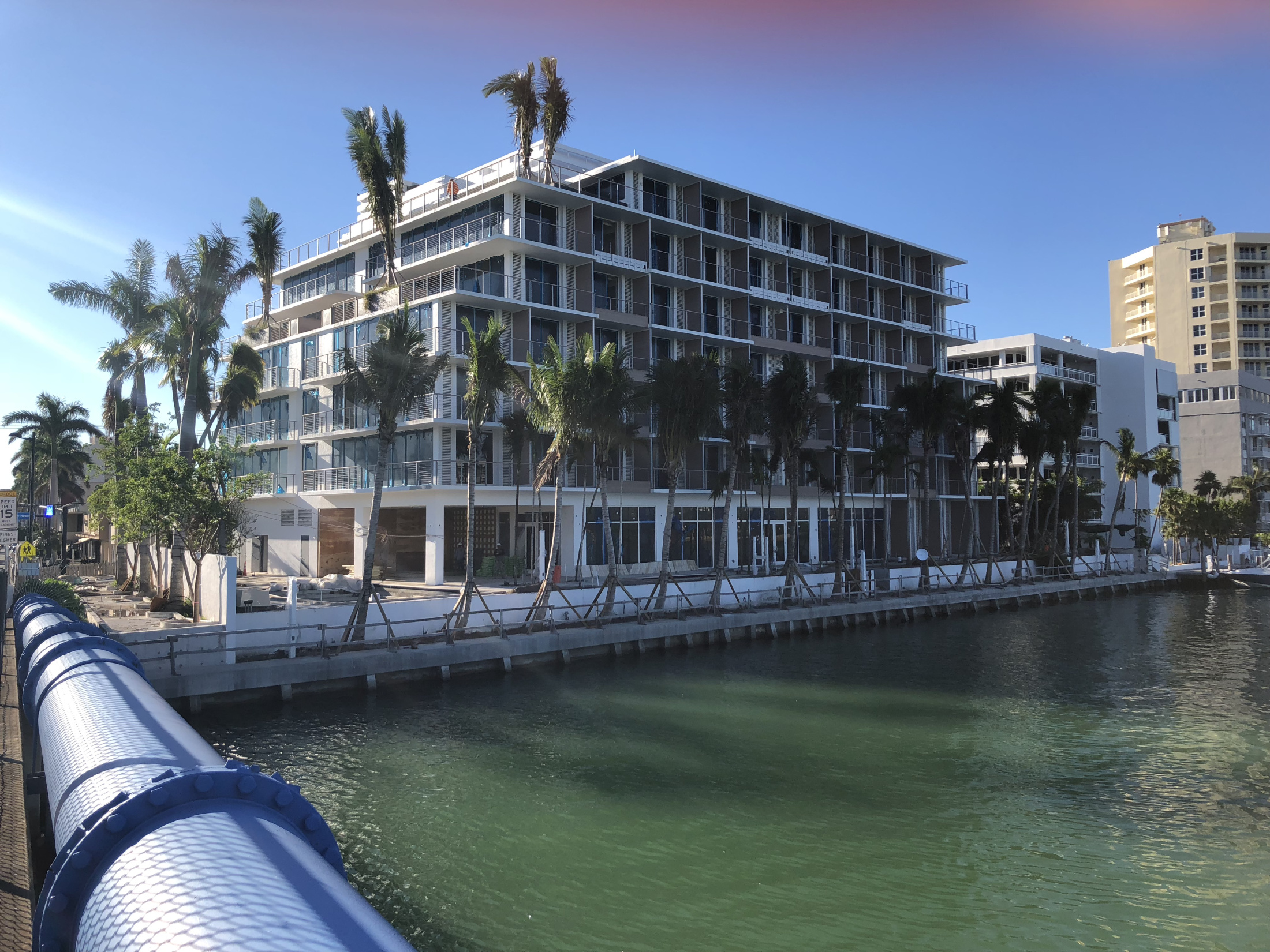 On the waterfront: The Grand Beach Hotel Bay Harbor, with 96 suites on 6 floors, relied on Penetron for an effective concrete mix to solve the moisture issues and dewatering problems of the job site.