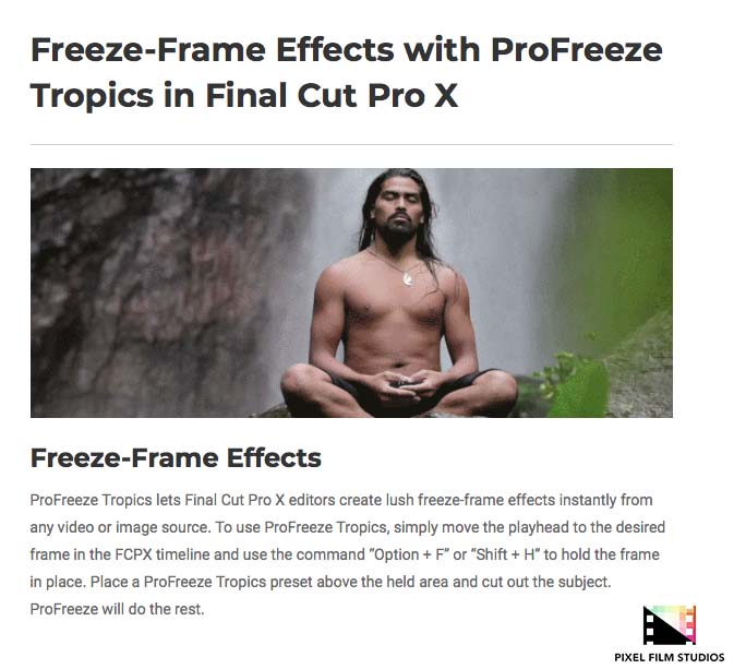 Pixel Film Studios - ProFreeze Tropics - FCPX Plugins