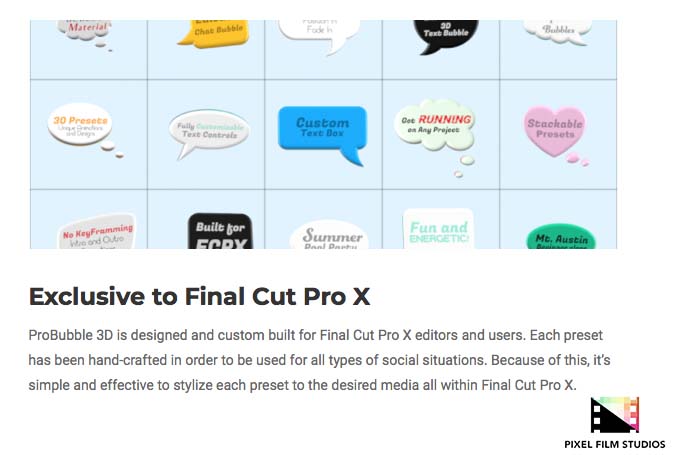 Pixel Film Studios - ProBubble 3D - FCPX Plugins