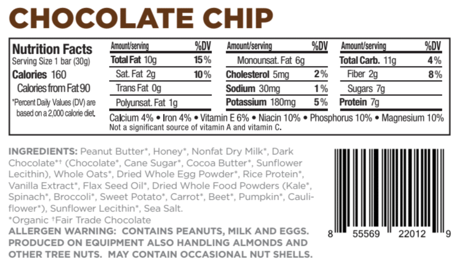 Chocolate Chip Nutrition & Ingredients
