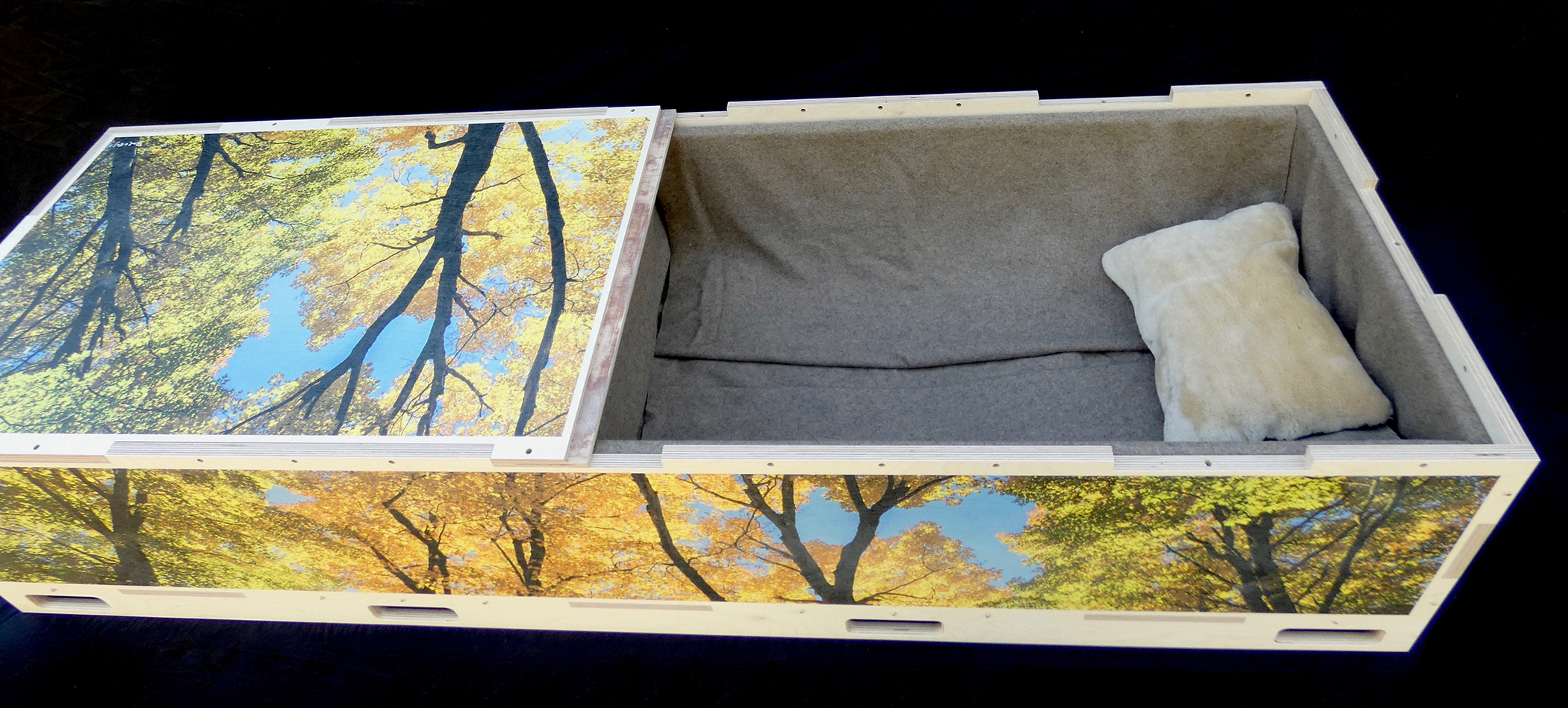 Vermont Custom Cabinet (Barre, VT) won first-place prize in the  Annual PureBond® Quality Awards competition with its innovative line of custom caskets.