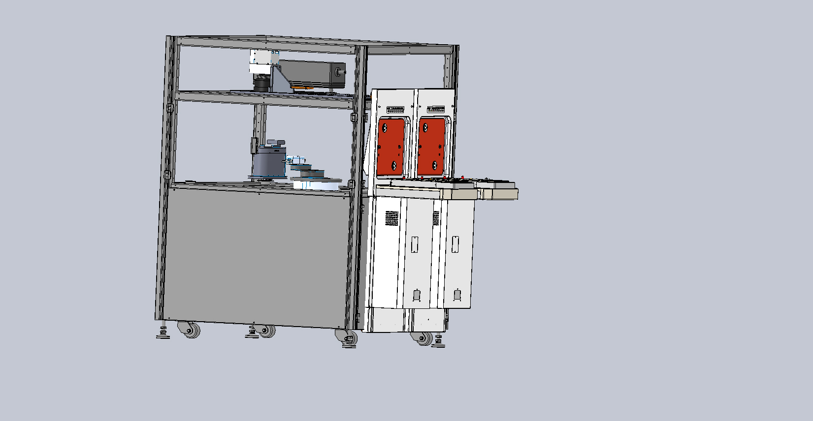 Concept view for automated wafer marking system with robot loaded 300mm wafers