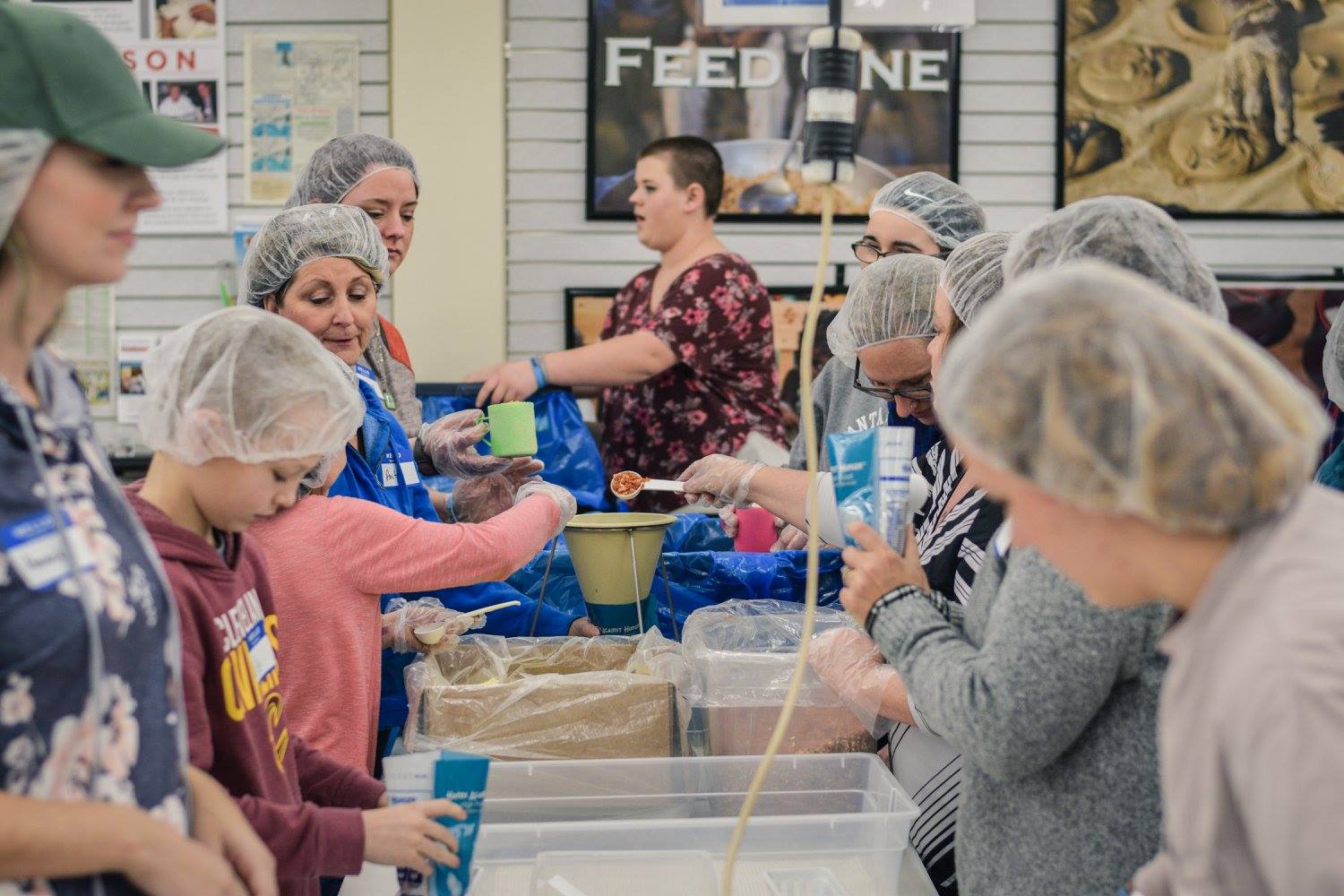 More than 350 Whitewater Crossing church members mobilized, on short notice, to pack more than 8 tons of food and supplies that were sent to Haiti. (Whitewater Crossing photo)