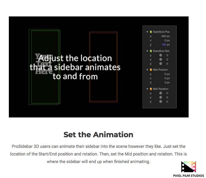 Pixel Film Studios - ProSidebar 3D Summer - FCPX Plugins
