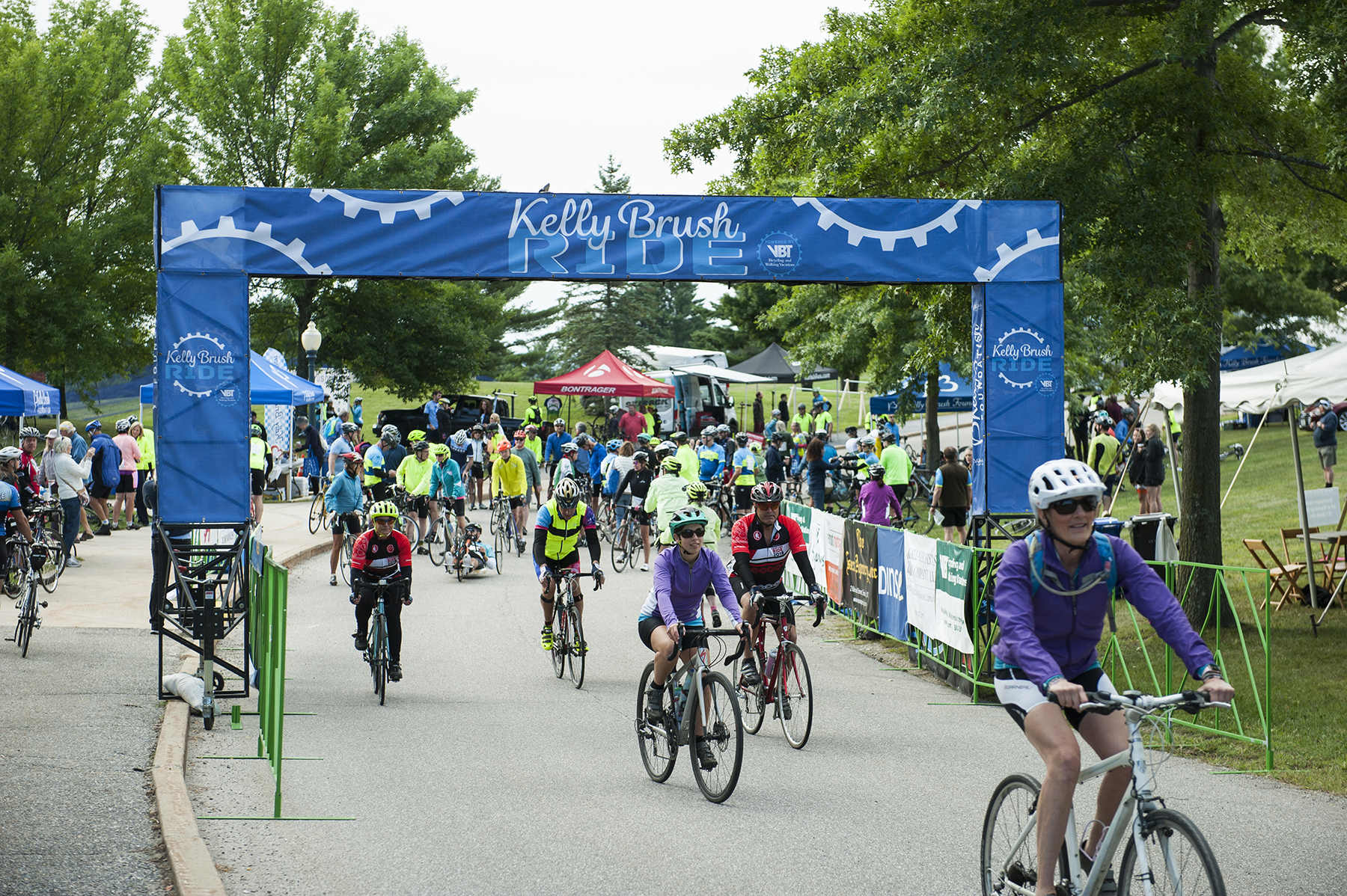 Cyclists rolling in the 13th Annual Kelly Brush Ride powered by VBT Bicycling and Walking Vacations on Saturday, Sept. 8, 2018. The annual ride which starts and finishes in Middlebury, Vermont, and wi