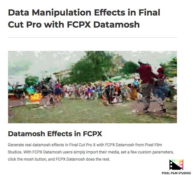 Pixel Film Studios - FCPX Datamosh - FCPX Plugins
