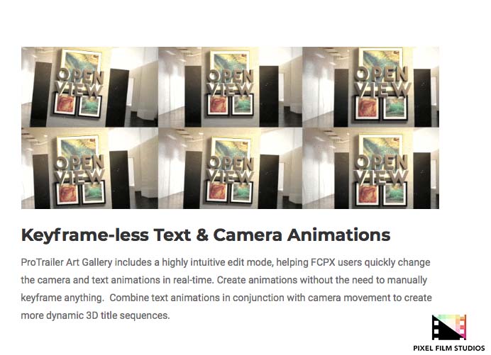 Pixel Film Studios - ProTrailer Art Gallery - FCPX Plugins