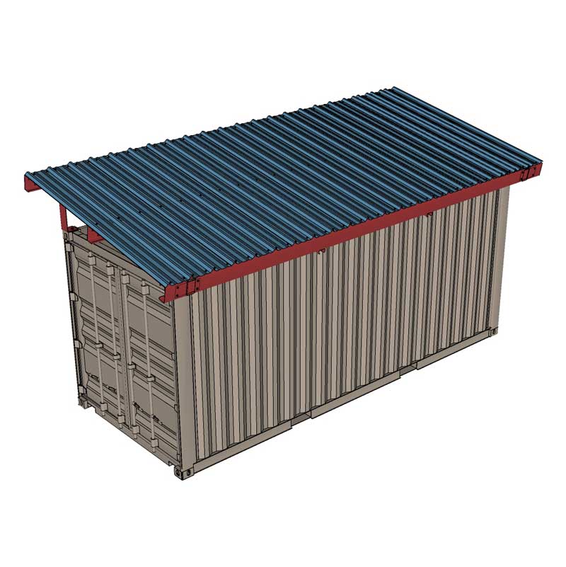 Container cover with standard roof panels
